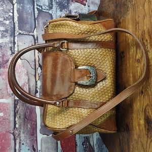 Vintage Navasota Leather Satchel/Shoulder Bag
